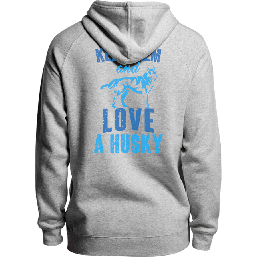 Keep Calm And Love A Husky - Unisex Hoodie - Plus Size - Graphic Tees Australia