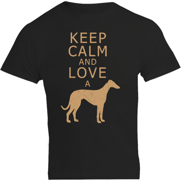 Keep Calm Love A Greyhound - Unisex Tee - Graphic Tees Australia