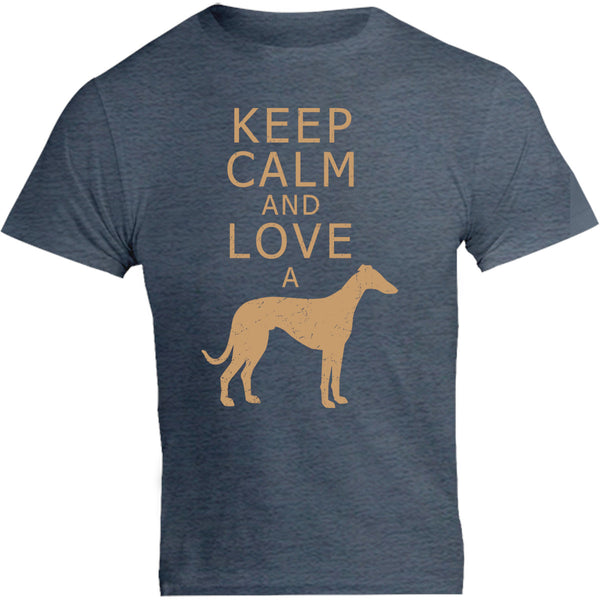 Keep Calm Love A Greyhound - Unisex Tee - Graphic Tees Australia