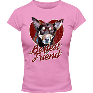 Kelpie Bestest Friend - Ladies Slim Fit Tee - Graphic Tees Australia