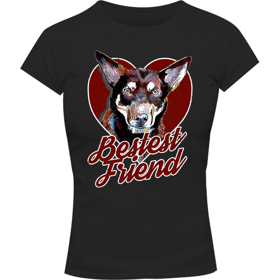 Kelpie Bestest Friend - Ladies Slim Fit Tee - Graphic Tees Australia