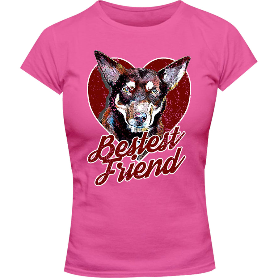 Kelpie Bestest Friend - Ladies Slim Fit Tee - Graphic Tees Australia