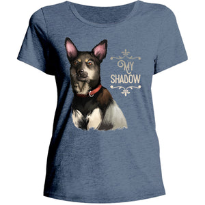 Kelpie My Shadow - Ladies Relaxed Fit Tee - Graphic Tees Australia
