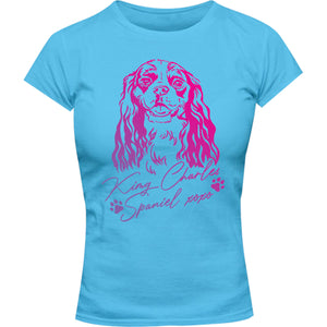 King Charles Spaniel XOXO - Ladies Slim Fit Tee - Graphic Tees Australia