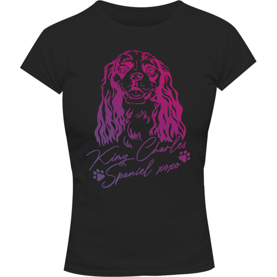 King Charles Spaniel XOXO - Ladies Slim Fit Tee - Graphic Tees Australia