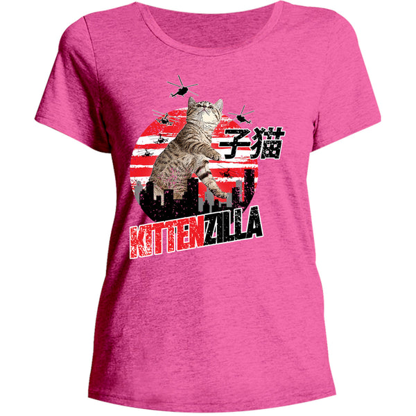 Kittenzilla - Ladies Relaxed Fit Tee - Graphic Tees Australia