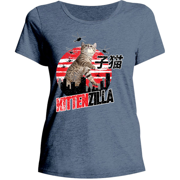 Kittenzilla - Ladies Relaxed Fit Tee - Graphic Tees Australia