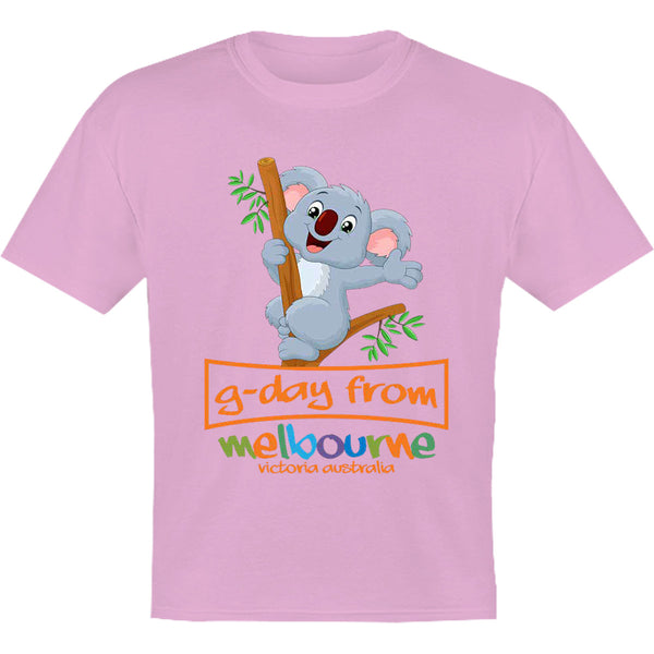 Koala G'day From Melbourne - Youth & Infant Tee - Graphic Tees Australia