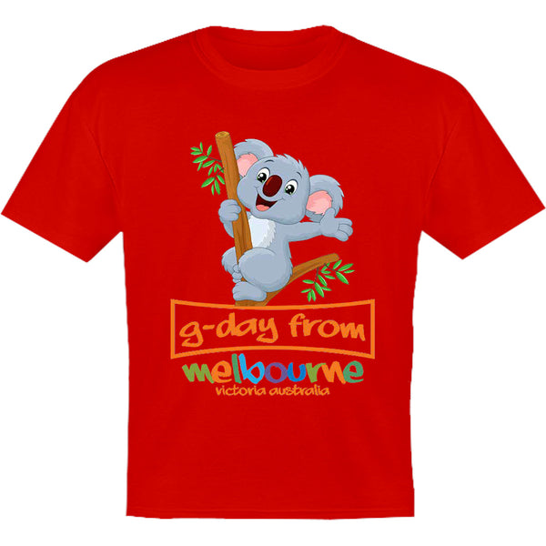 Koala G'day From Melbourne - Youth & Infant Tee - Graphic Tees Australia