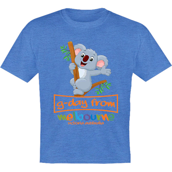 Koala G'day From Melbourne - Youth & Infant Tee - Graphic Tees Australia