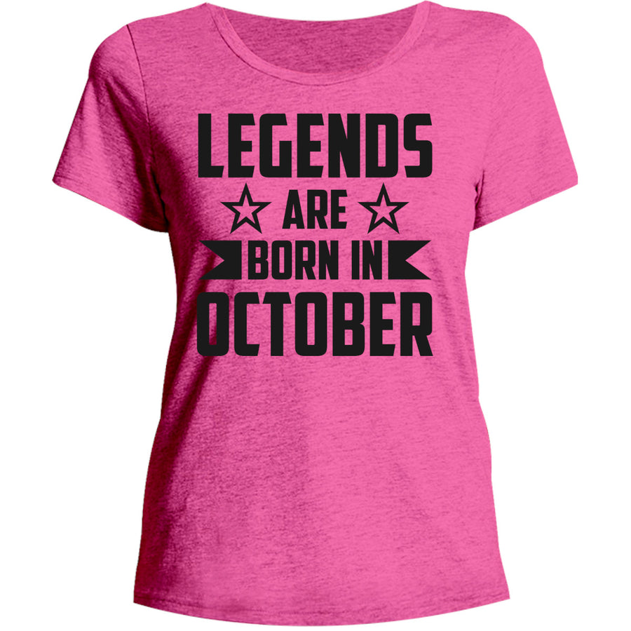 Legends Are Born In October - Ladies Relaxed Fit Tee - Graphic Tees Australia