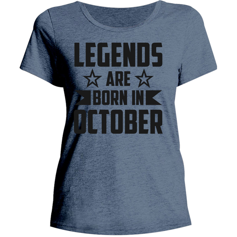 Legends Are Born In October - Ladies Relaxed Fit Tee - Graphic Tees Australia