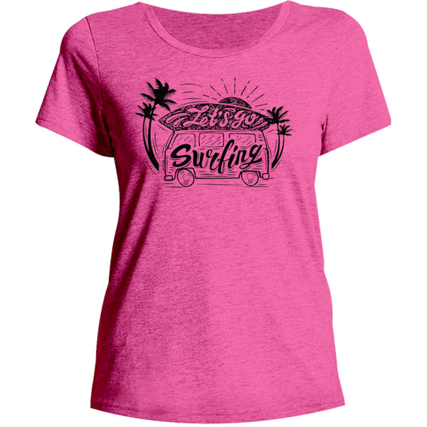 Let's Go Surfing - Ladies Relaxed Fit Tee - Graphic Tees Australia