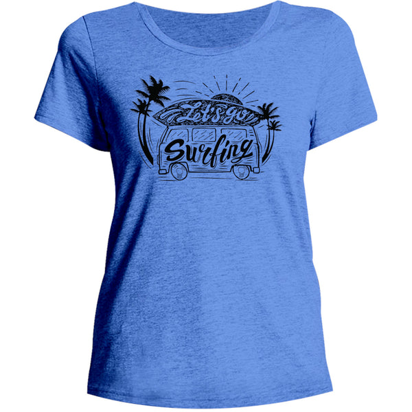 Let's Go Surfing - Ladies Relaxed Fit Tee - Graphic Tees Australia