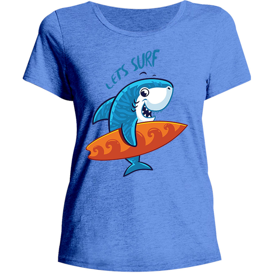 Lets Surf - Ladies Relaxed Fit Tee - Graphic Tees Australia