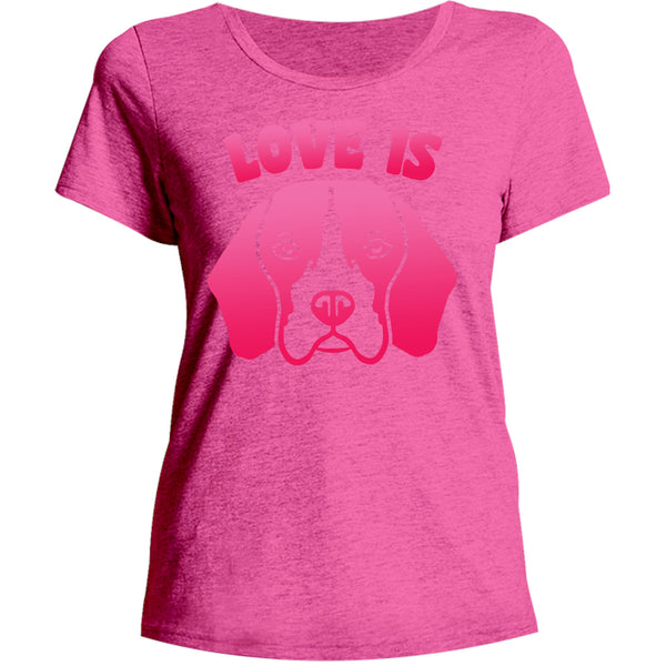 Love Is Beagle - Ladies Relaxed Fit Tee - Graphic Tees Australia