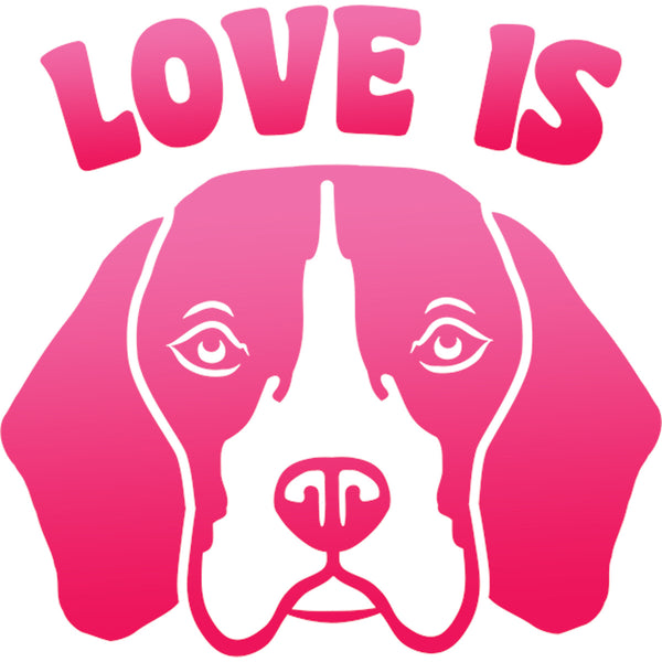 Love Is Beagle - Ladies Slim Fit Tee - Graphic Tees Australia