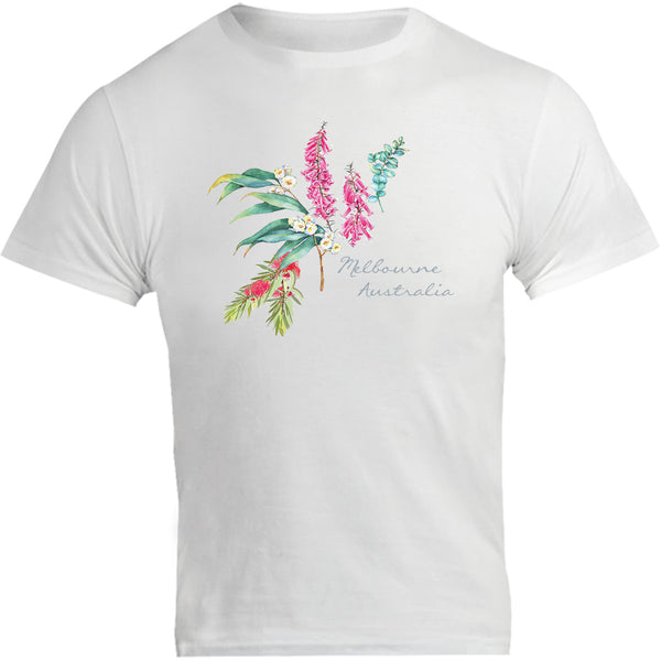 Melbourne Australia Floral - Unisex Tee - Graphic Tees Australia