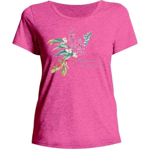 Melbourne Australia Floral - Ladies Relaxed Fit Tee - Graphic Tees Australia