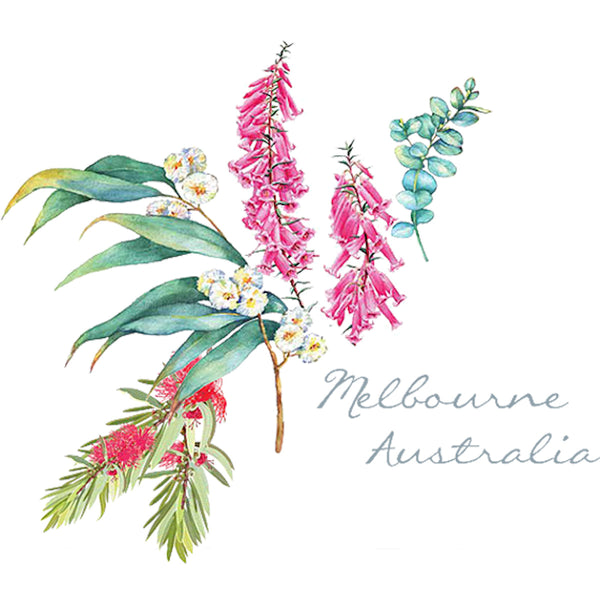 Melbourne Australia Floral - Ladies Slim Fit Tee - Graphic Tees Australia