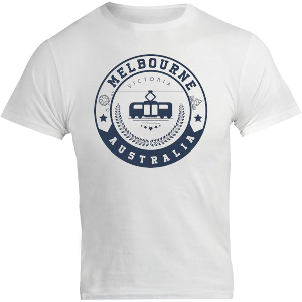 Melbourne Australia Varsity Circle - Unisex Tee - Graphic Tees Australia