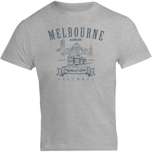 Melbourne Australia Vintage mono - Unisex Tee - Graphic Tees Australia