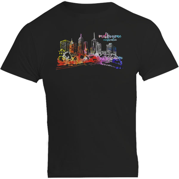 Melbourne Australia Watercolour Sketch - Unisex Tee - Graphic Tees Australia