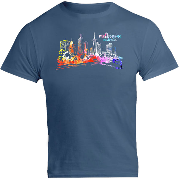 Melbourne Australia Watercolour Sketch - Unisex Tee - Graphic Tees Australia