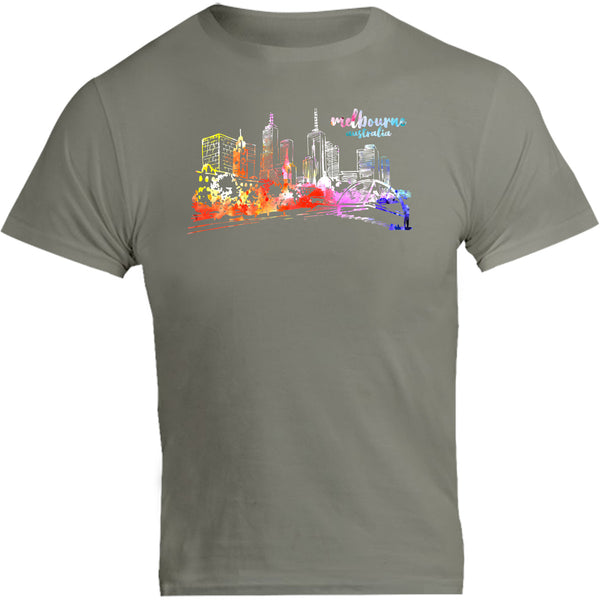 Melbourne Australia Watercolour Sketch - Unisex Tee - Graphic Tees Australia