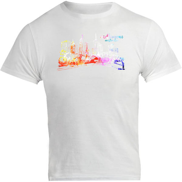 Melbourne Australia Watercolour Sketch - Unisex Tee - Graphic Tees Australia