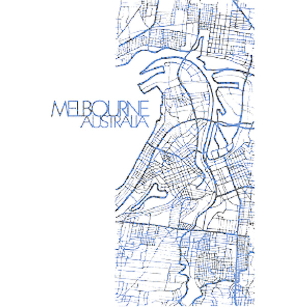 Melbourne Map Blueprint - Unisex Tee - Graphic Tees Australia