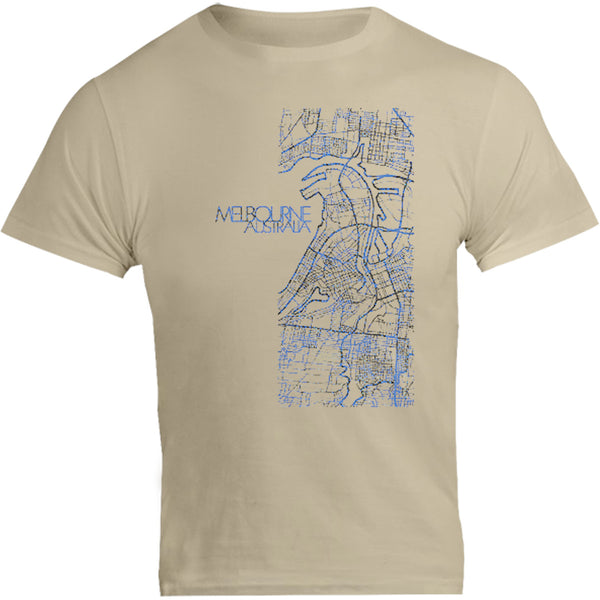 Melbourne Map Blueprint - Unisex Tee - Graphic Tees Australia