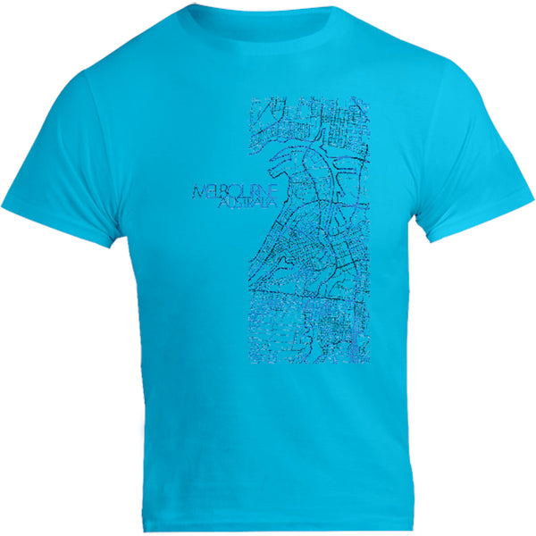 Melbourne Map Blueprint - Unisex Tee - Graphic Tees Australia