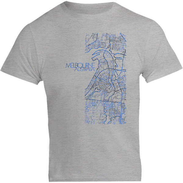 Melbourne Map Blueprint - Unisex Tee - Graphic Tees Australia