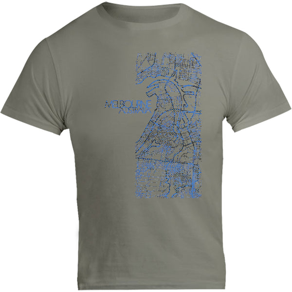 Melbourne Map Blueprint - Unisex Tee - Graphic Tees Australia