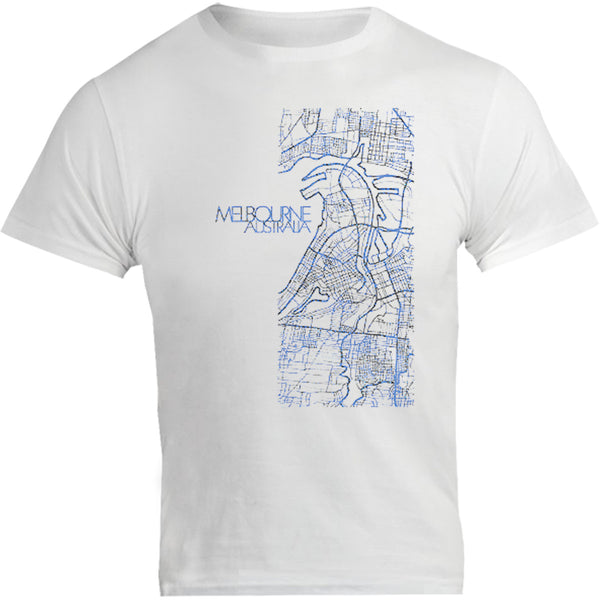 Melbourne Map Blueprint - Unisex Tee - Graphic Tees Australia