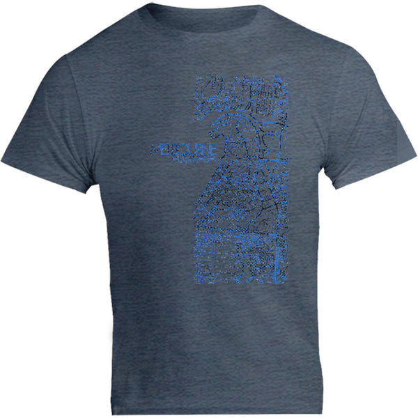 Melbourne Map Blueprint - Unisex Tee - Graphic Tees Australia