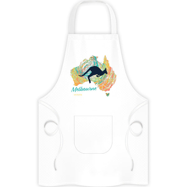 Melbourne Map Roo Swirl - Apron - Graphic Tees Australia