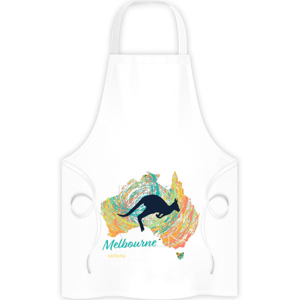 Melbourne Map Roo Swirl - Apron - Graphic Tees Australia