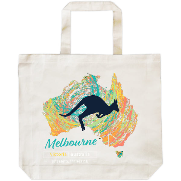 Melbourne Map Roo Swirl - Shopping Bag - Graphic Tees Australia