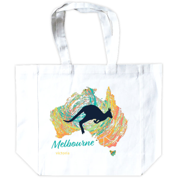 Melbourne Map Roo Swirl - Shopping Bag - Graphic Tees Australia