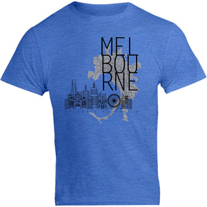 Melbourne Map Skyline Buildings - Unisex Tee - Graphic Tees Australia