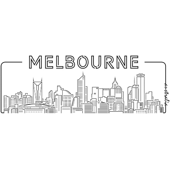 Melbourne Skyline Outline - Ladies Relaxed Fit Tee - Graphic Tees Australia