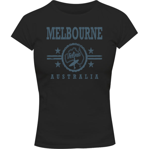 Melbourne Surf Label - Ladies Slim Fit Tee - Graphic Tees Australia