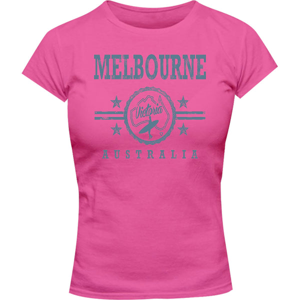 Melbourne Surf Label - Ladies Slim Fit Tee - Graphic Tees Australia