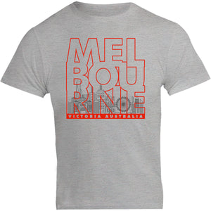 Melbourne Type Outline Skyline - Unisex Tee - Graphic Tees Australia