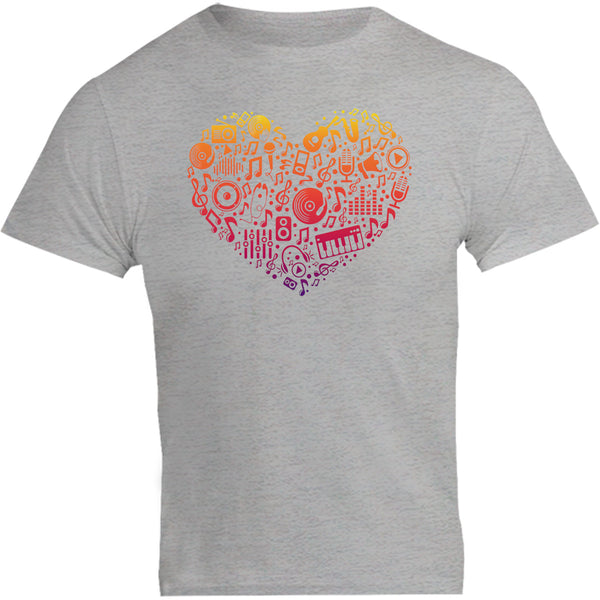 Music Elements Heart Shape - Unisex Tee - Plus Size