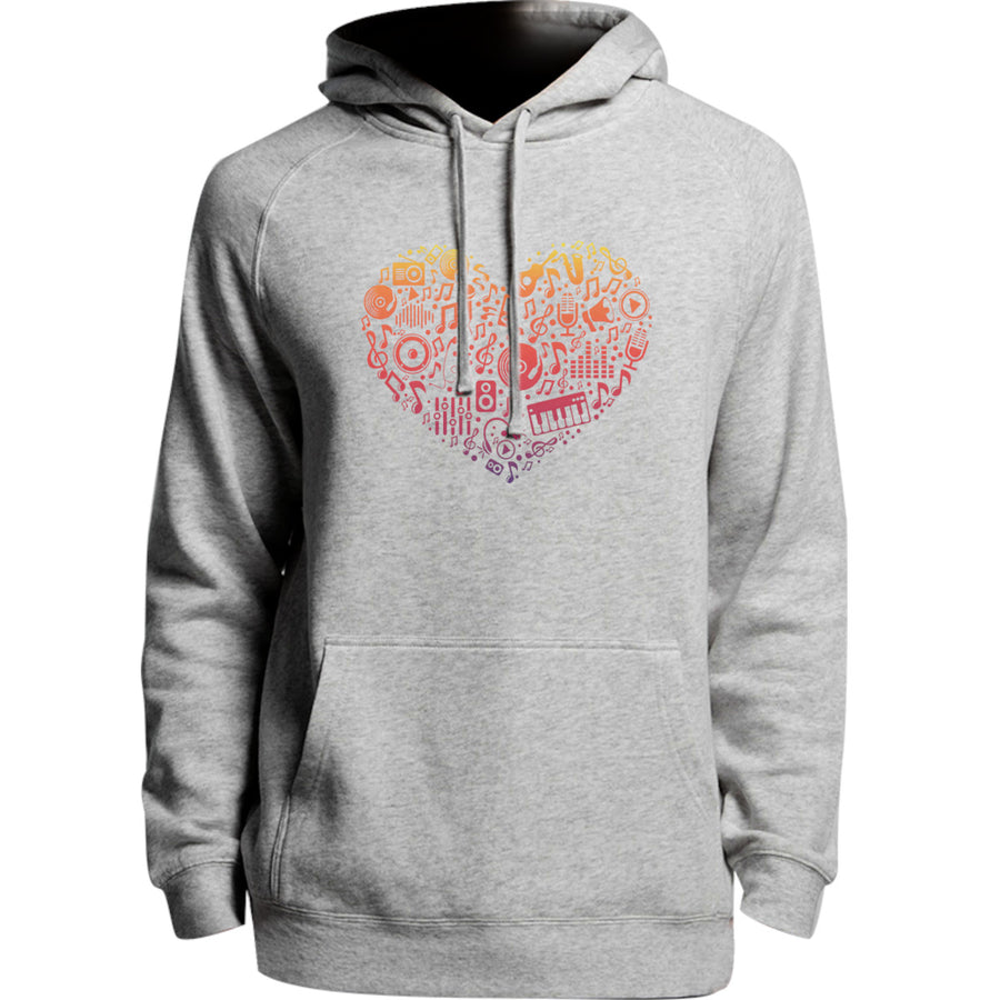 Music Elements Heart Shape - Unisex Hoodie - Plus Size