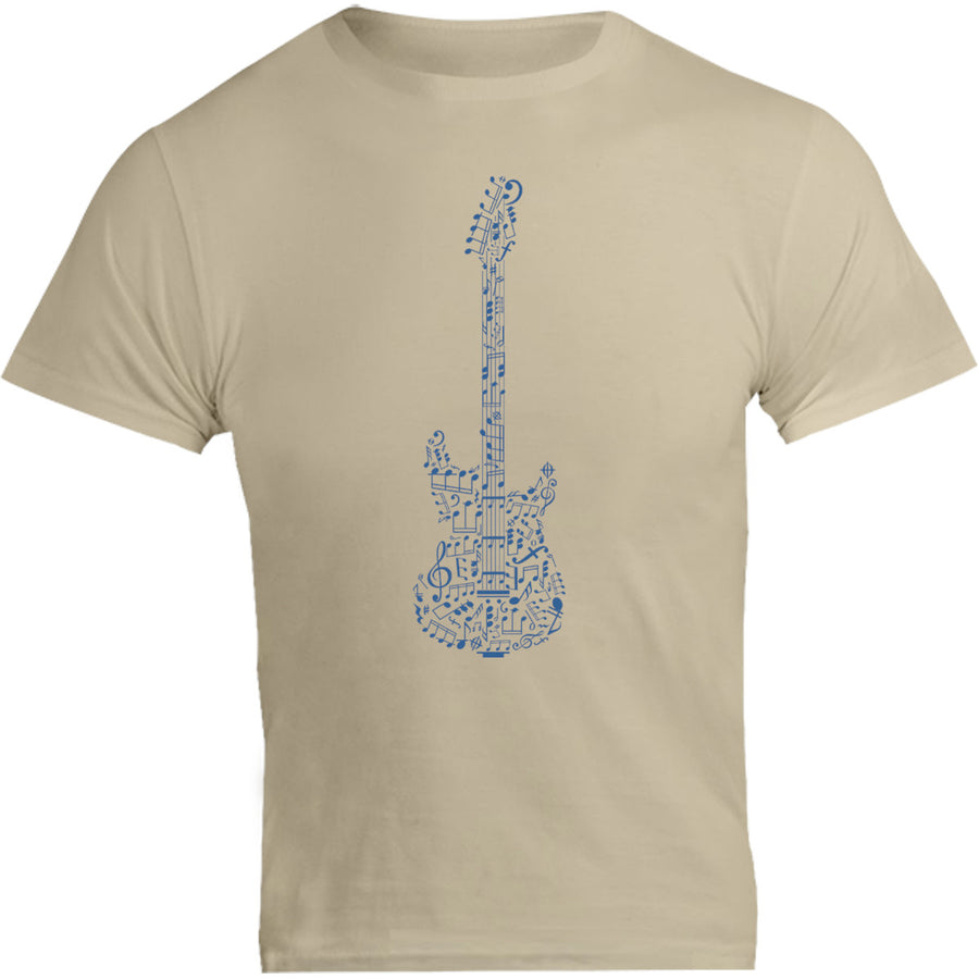 Music Notes Guitar Shape - Unisex Tee