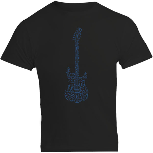 Music Notes Guitar Shape - Unisex Tee - Plus Size